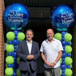 Bürgermeister Keppeler besuchte das Reisebüro blümswelt im Rahmen seiner regelmäßigen Unternehmensbesuche.