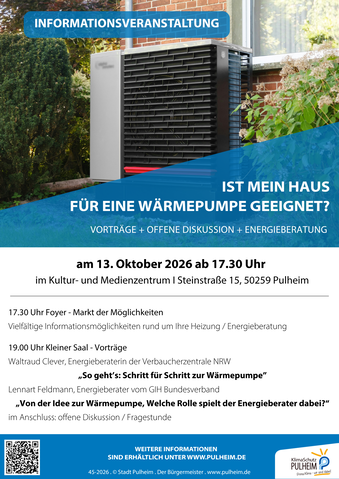 Plakat Stadt Pulheim W&auml;rmepumpe