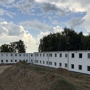 Die Außenansicht der Flüchtlingsunterkunft in Brauweiler.