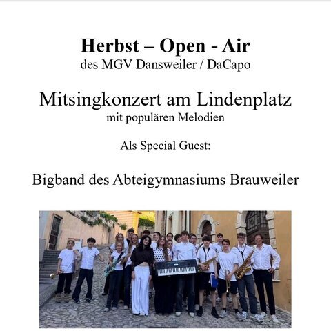 Aushang zum Open-Air Konzert des MGv Dansweiler/ Da Capo